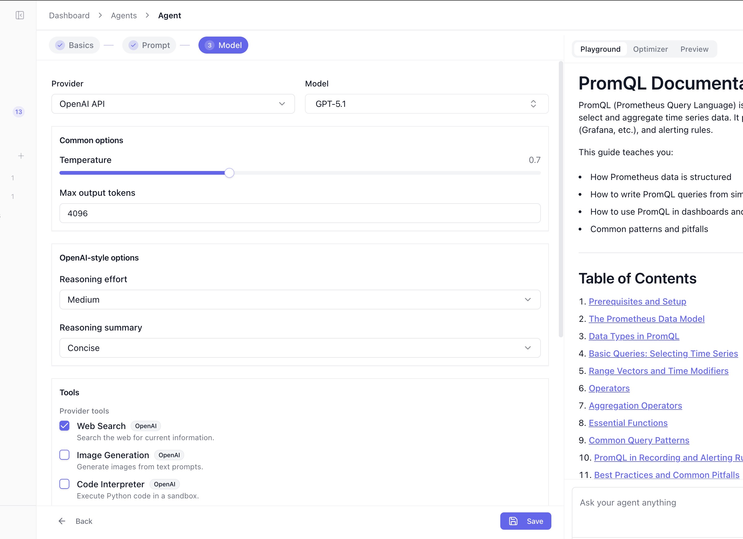 Flow agent playground generating documentation